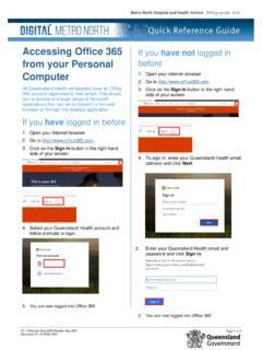 Accessing Office 365 from your Queensland Health Device.